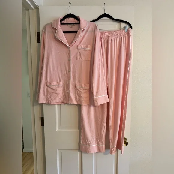 NEW Kip Luxe Stretch Cotton Pajama Set Pink Peony Size Medium NWOT